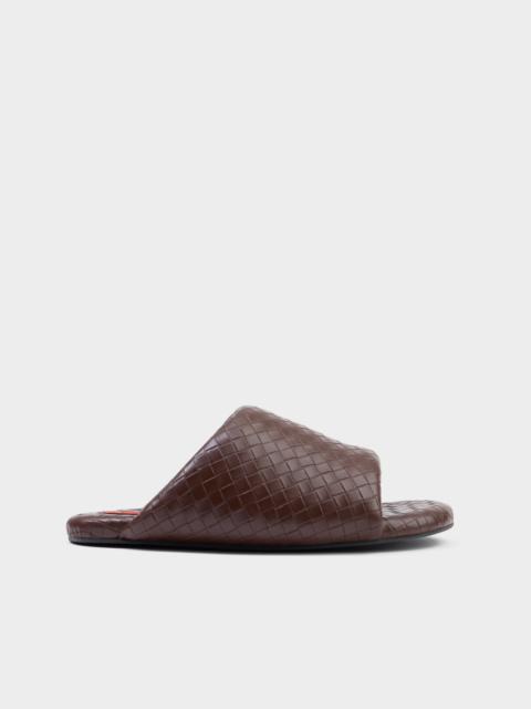 SIMONMILLER Woven Bubble Slide in Chocolate