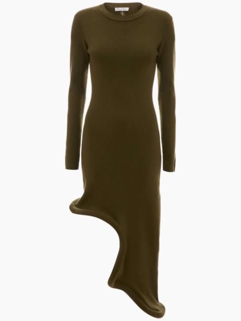 JW Anderson BUMPER-TUBE LONG SLEEVE ASYMMETRIC DRESS