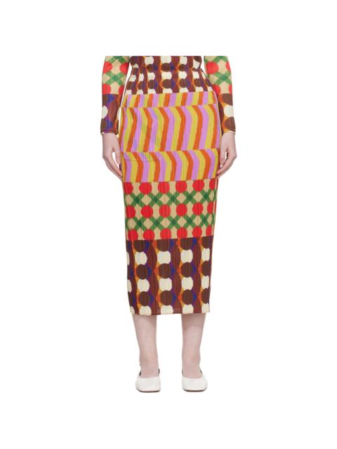 Pleats Please Issey Miyake Multicolor Harmony Maxi Skirt