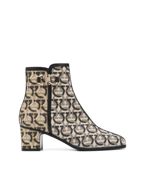 FERRAGAMO Gancini print ankle boots