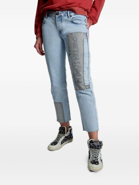 ONE TEASPOON patchwork frayed jeans
