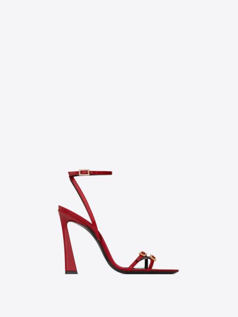 SAINT LAURENT lila sandals in patent leather