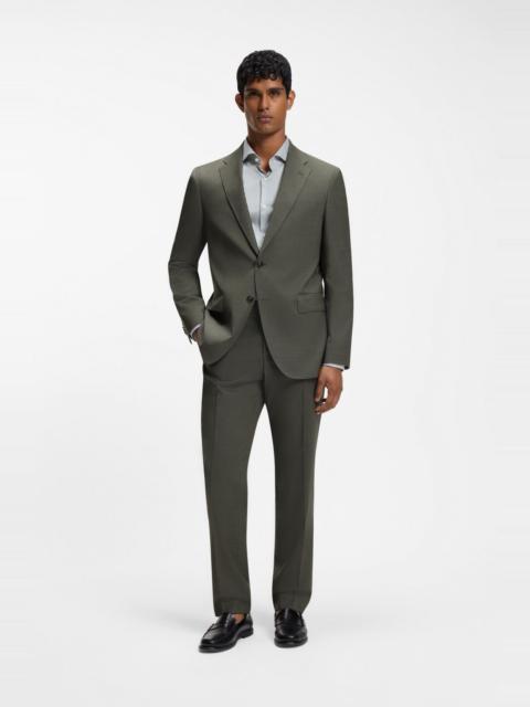 BOSS TWO-PIECE REGULAR-FIT SUIT IN MÉLANGE STRETCH WOOL