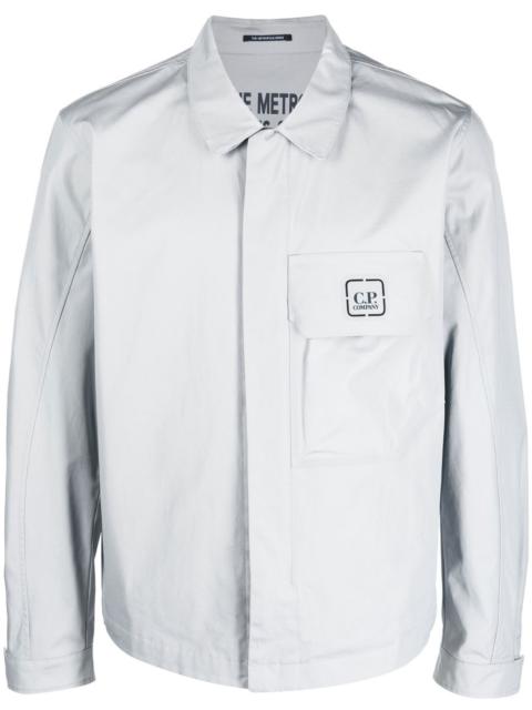C.P. Company logo-print cotton shirt jacket