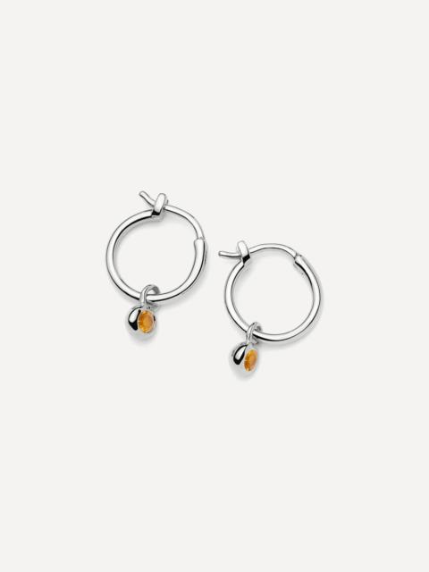 MISSOMA Sterling Silver November Birthstone Mini Charm Hoop Earrings