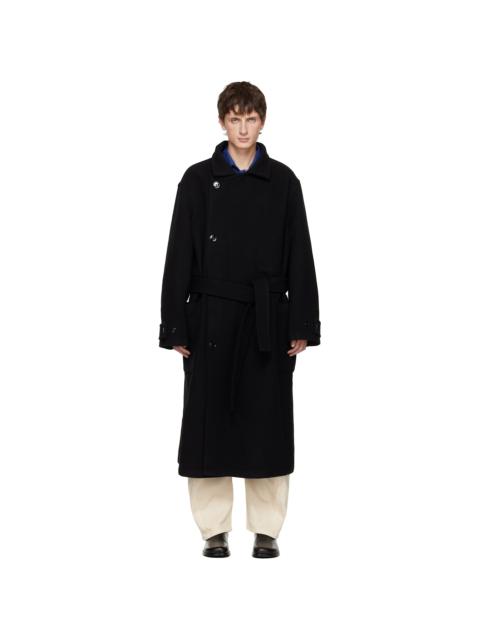 Lemaire Black Wrap Coat