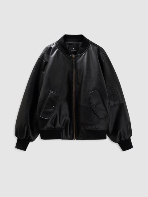 ANINE BING Leon Bomber - Black Recycled Leather