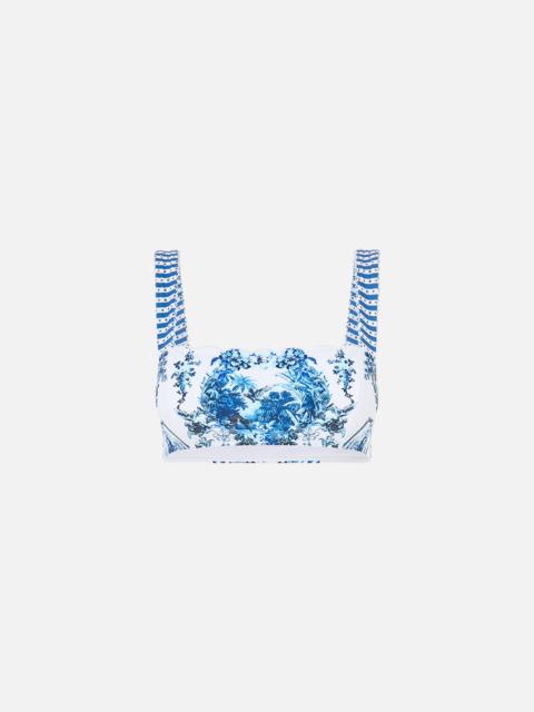 CAMILLA SQUARE NECK WIDE STRAP BIKINI TOP THE PORCELAIN PARLOUR