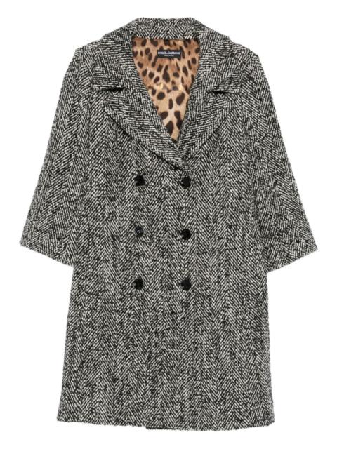 Dolce & Gabbana double-breasted herringbone coat