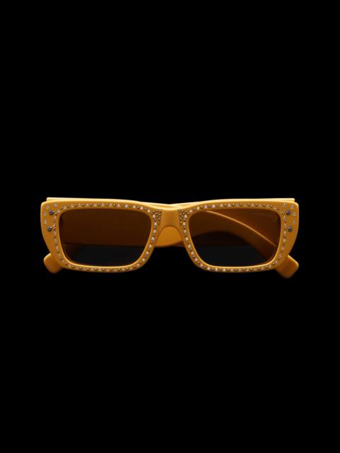 Crystal-Encrusted Rectangular Sunglasses