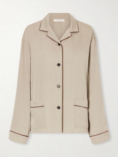The Row Clarinda Piped Silk Shirt