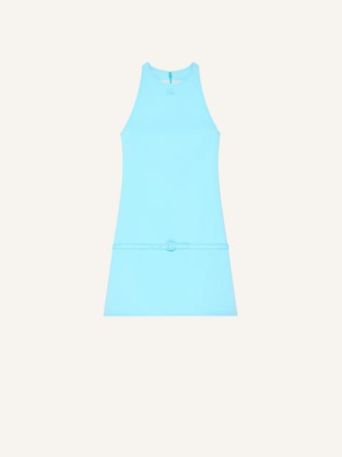 courrèges A-LINE BELTED TWILL MINI DRESS