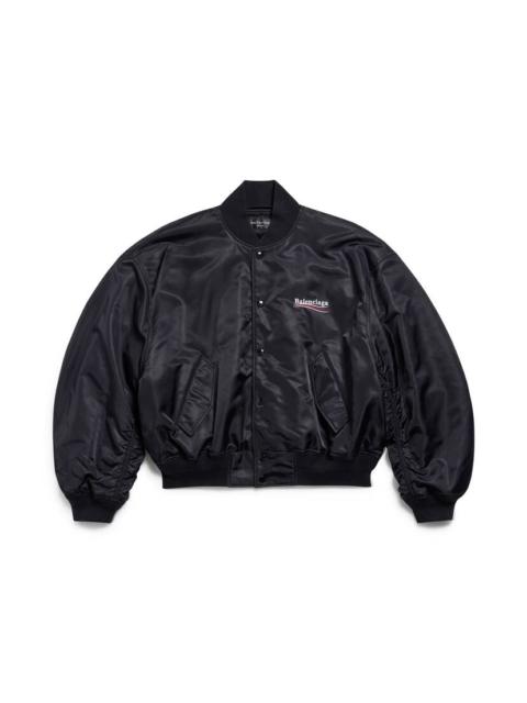 BALENCIAGA Political Campaign Varsity Jacket in Black