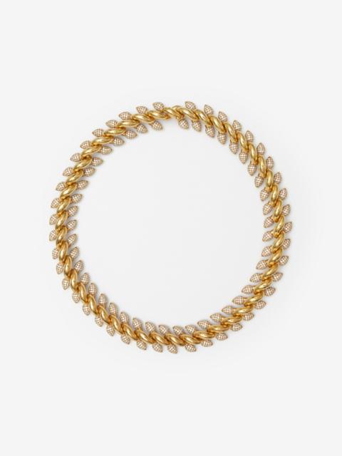 Burberry Gold-plated Pavé Spear Chain Necklace