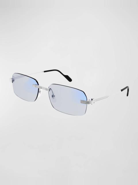 Rimless Metal Rectangle Sunglasses