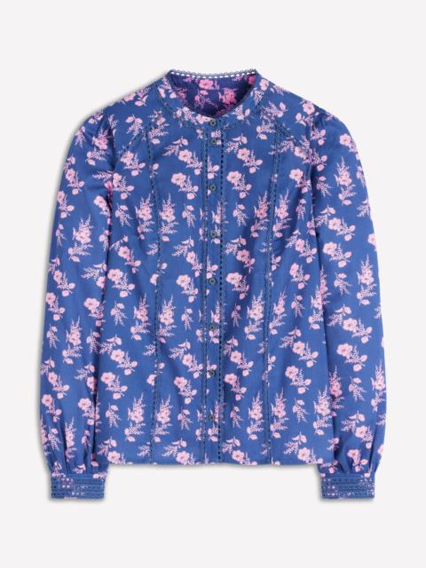 BODEN Rhea Trim Insert Cotton Top-Blue, Blossomy Sprig