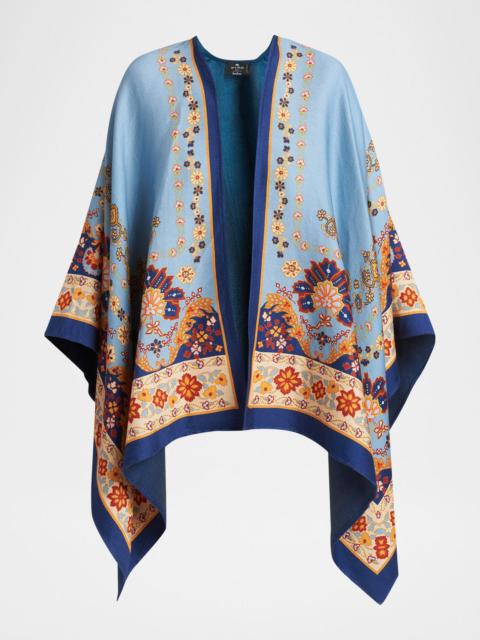 Etro Floral-Print Cotton Cape