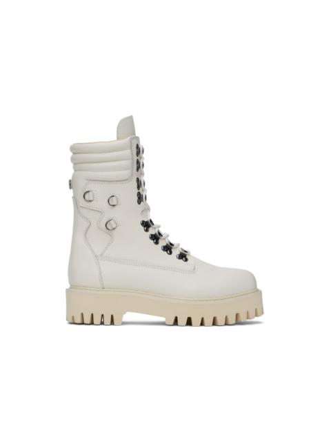 WHO DECIDES WAR White Field Boots