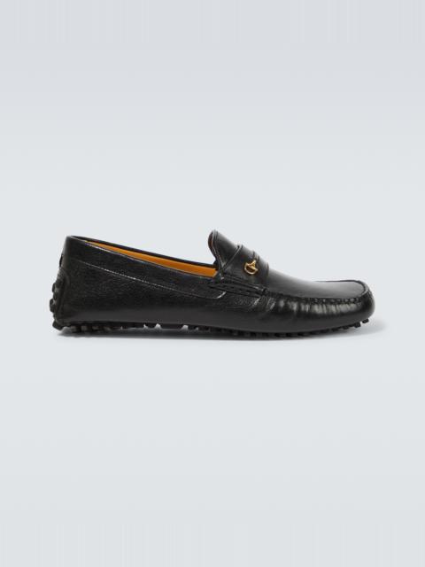 GUCCI Half Horsebit leather driving shoes
