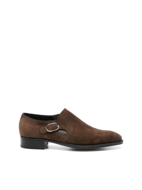 John Lobb suede monk shoes