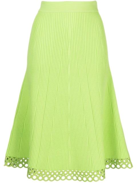 SIMKHAI A-line ribbed midi skirt