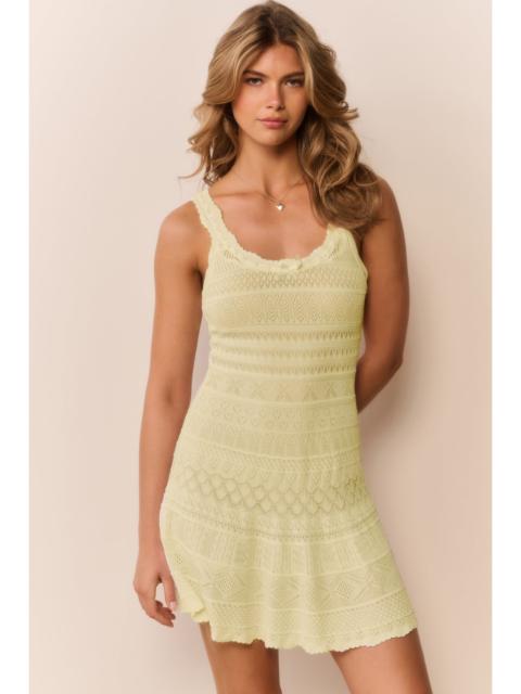 LoveShackFancy Darlena Fine Pointelle Knit Mini Dress
