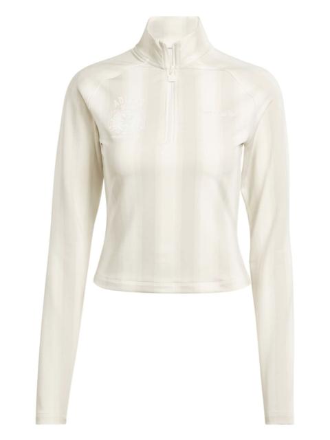 adidas half-zip striped sweatshirt