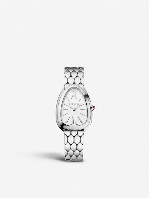 BVLGARI 103141 Serpenti Tubogas stainless steel and opaline quartz watch