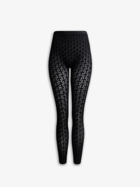 【関税&送料込】Alaia Geometric Lace Leggings Alaïa Lace-Embroidery Textured Straight-Leg Mid-Rise Knitted