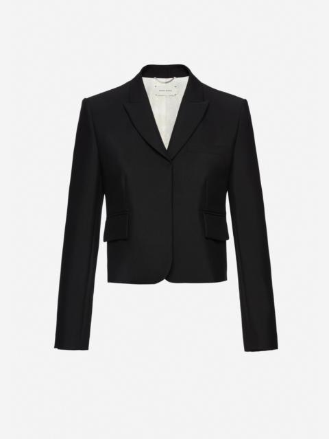 MAGDA BUTRYM Cropped wool and mohair blazer in black