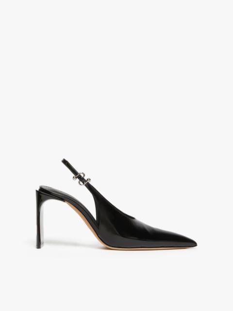 Sportmax FAZIO High slingbacksin shiny calfskin with a pointed toe
