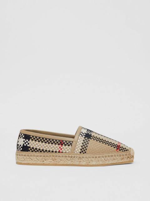 Burberry Latticed Leather Espadrilles