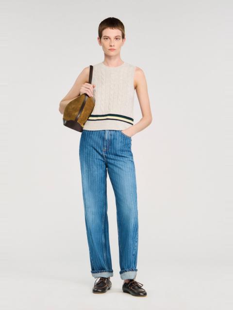 Sandro WIDE-LEG STRIPED JEANS