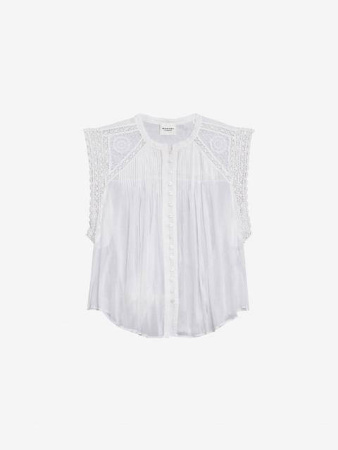 【Marant Etoile】 Safiアシンメトリーレーストップ ISABEL MARANT ÉTOILE Safi Asymmetric Lace Top | endource