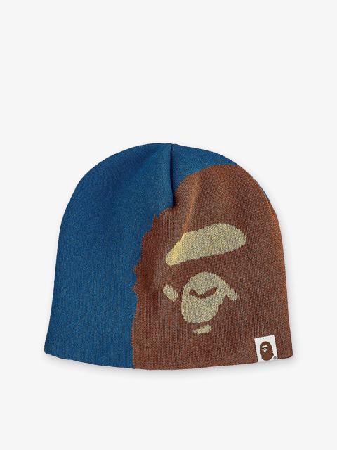 A BATHING APE® Ape Head Knitted Cotton-Blend Beanie Hat