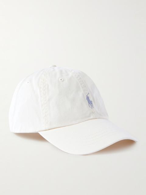 Polo Ralph Lauren Logo-Embroidered Cotton-Twill Baseball Cap Off-white