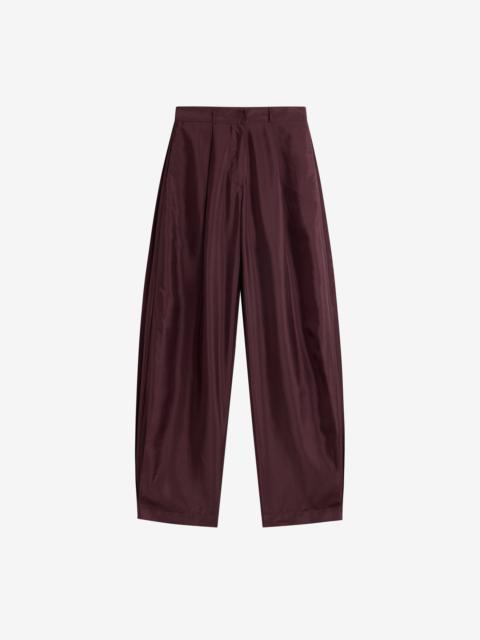 The Frankie Shop Aduna Satin Pleated Trousers - Burgundy