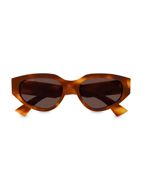 GUCCI Women's Miami 55MM Cat-Eye Sunglasses - Havana Brown