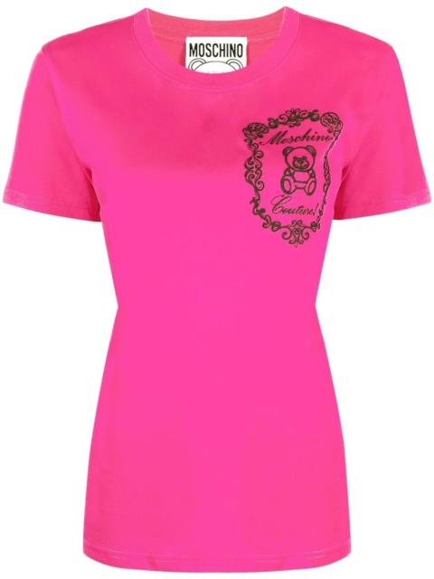 Moschino flocked-Teddy logo T-shirt