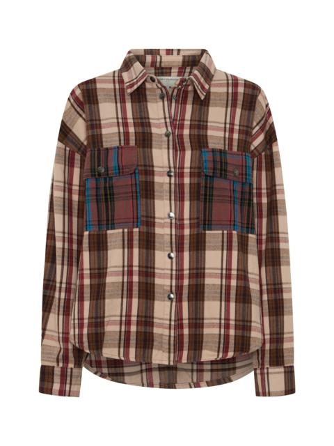 ONE TEASPOON Prairie Check Daria Shirt - Sand Check