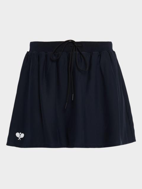 FRAME The Tennis Drawstring Silk Skirt