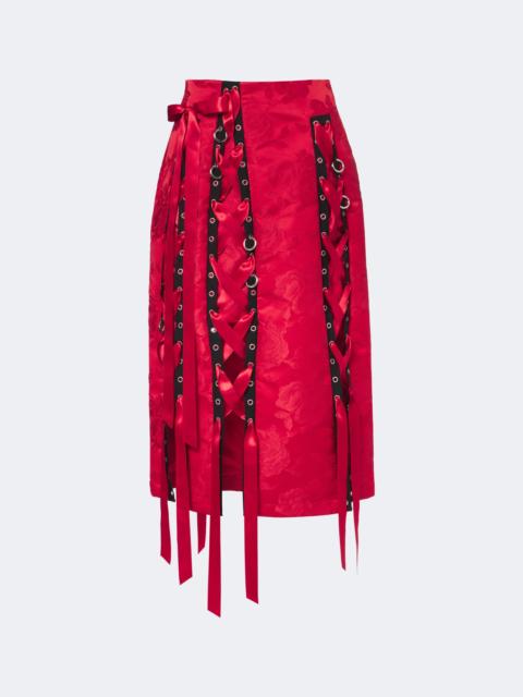 Simone Rocha Bow-detail floral brocade midi skirt