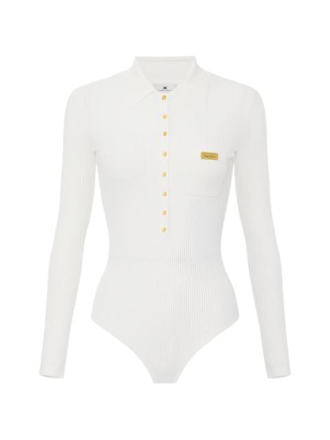 ELISABETTA FRANCHI micro-braided knit bodysuit