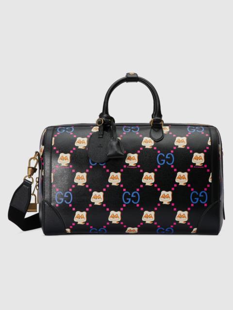 GUCCI GG animal print duffle bag