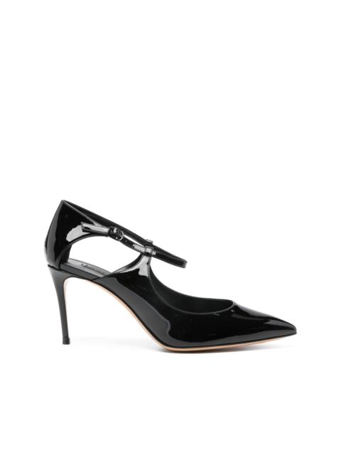 CASADEI 80mm cut-out strap pumps