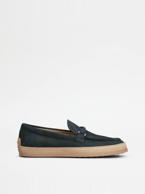 Tod's LOAFERS IN NUBUCK - BLUE