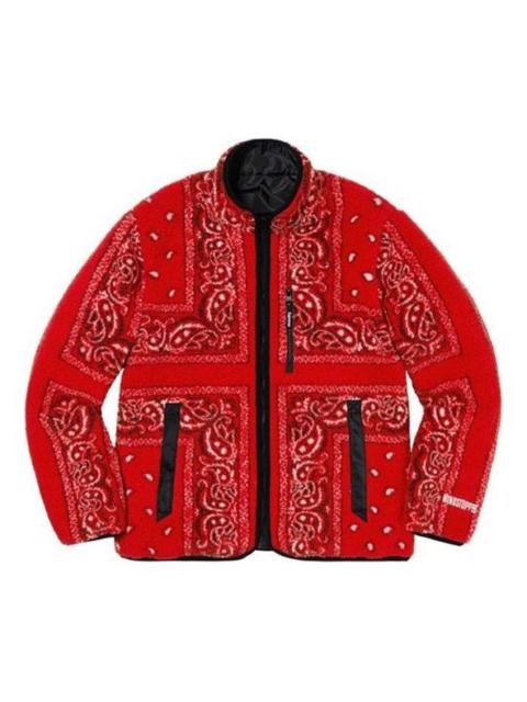 Supreme Reversible Bandana Fleece Jacket 'Red' SUP-FW19-342