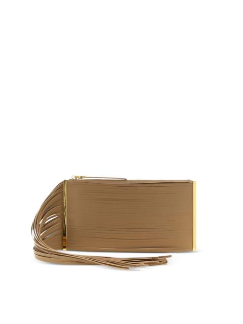 ELISABETTA FRANCHI fringed leather clutch bag