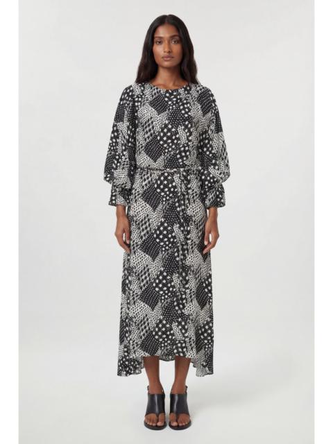 KAREN MILLEN Viscose Woven Printed Cowl Neck Midi Dress