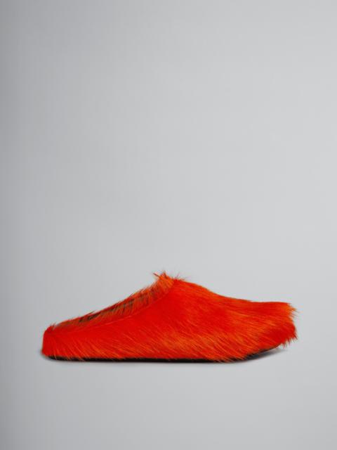 Marni ORANGE LONG HAIR CALFSKIN FUSSBETT SABOT